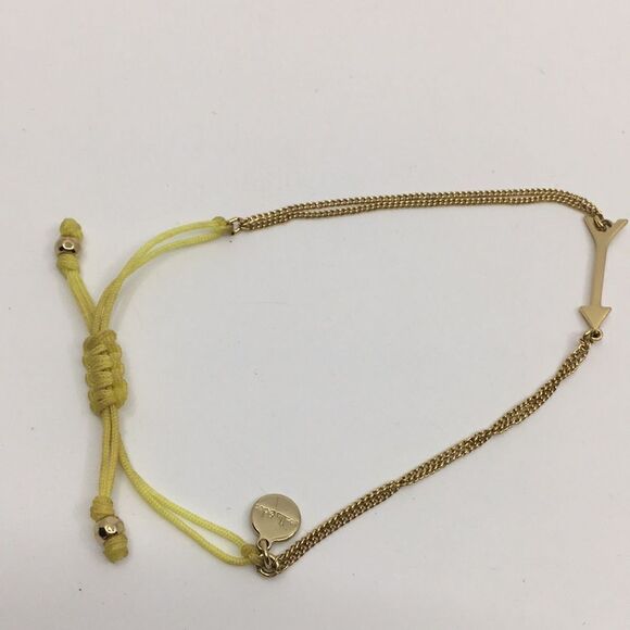 Stella & Dot Arrow Wishing Corded Gold Tone Adjustable Bracelet - Picture 6 of 16
